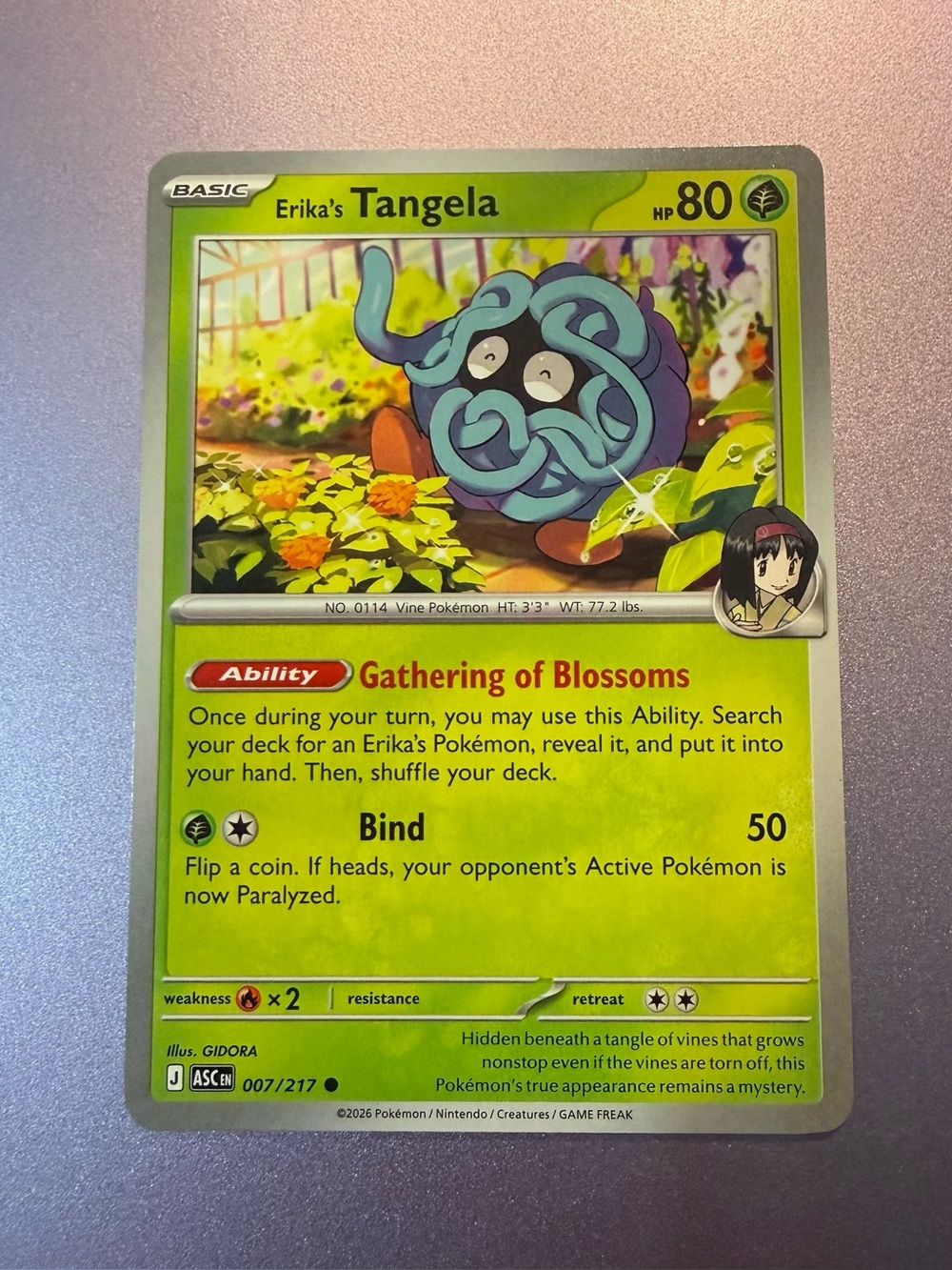 Pokemon TCG Erika’s Tangela 007/217